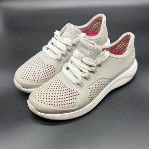 Crocs Literide Pacer Sneaker Gray Mesh Perforated Women's Size W6 Casual